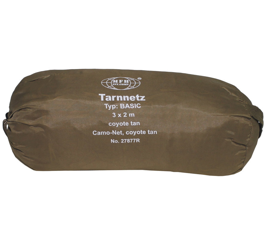 MFH - filet camouflage -  2x3m -  "Basic" -  kaki -  avec sac de PVC