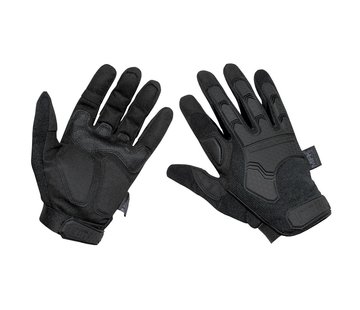 MFH | Mission For High Defence Gants tactiques noirs « Attack » avec bracelet réglable par Velcro.