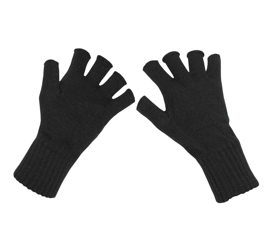 MFH - Gants en tricot  -  Noir  -  sans doigts