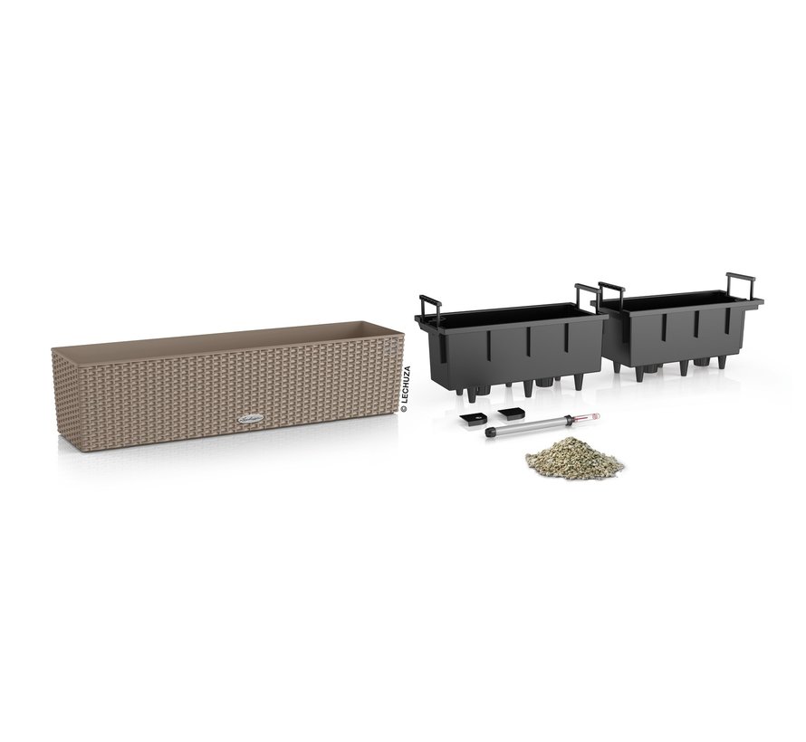 Lechuza - plantenbak BALCONERA COTTAGE 80 zandbruin ALL-IN-ONE set