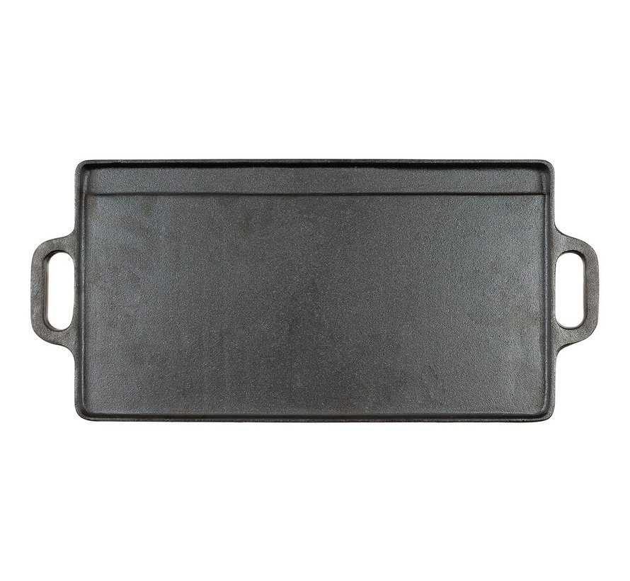 MFH Outdoor - Bakplaat - gietijzer - 2 handvatten, - 50 x 23 x 1,5 cm