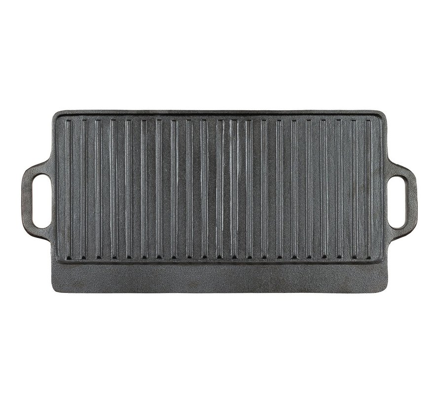 MFH Outdoor - Bakplaat - gietijzer - 2 handvatten, - 50 x 23 x 1,5 cm