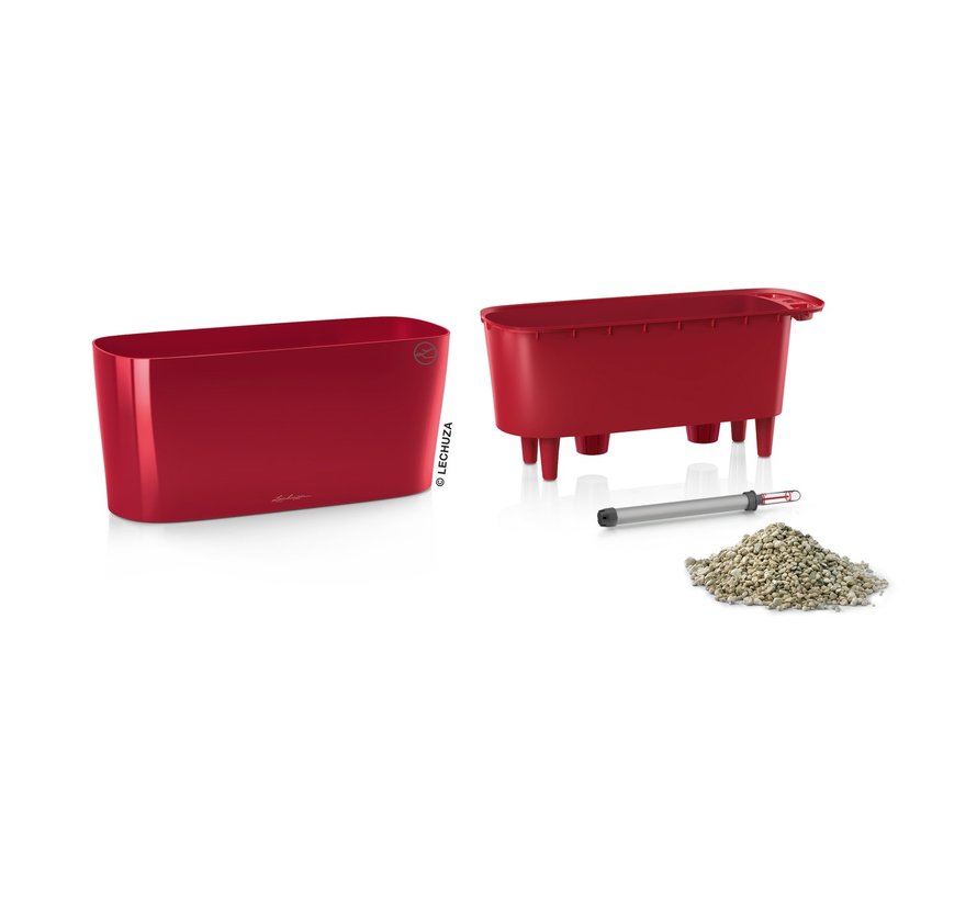 Lechuza - plantenbak DELTA PREMIUM 20 Scharlakenrood hoogglans ALL-IN-ONE set