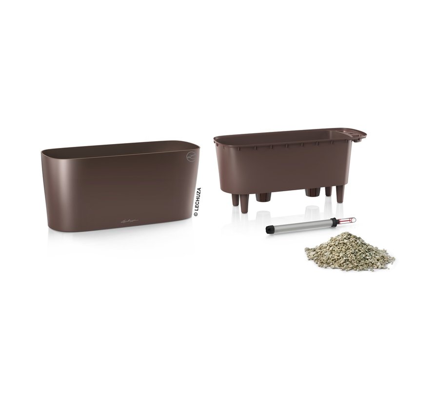 Lechuza - Pflanzgefäß Delta Premium 20  Espresso metallic ALL-IN-ONE Set