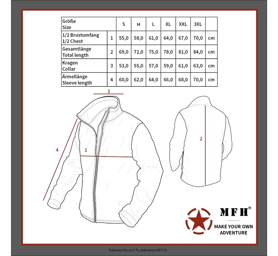 MFH High Defence - Fleece jack -  "Combat"  -  Zwarte