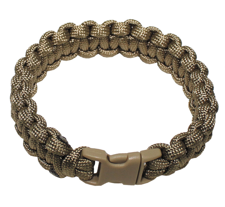 MFH - bracelet  -  "Parachute Cord"  -  bronzage coyote  -  Largeur approximative 1  -  9 cm