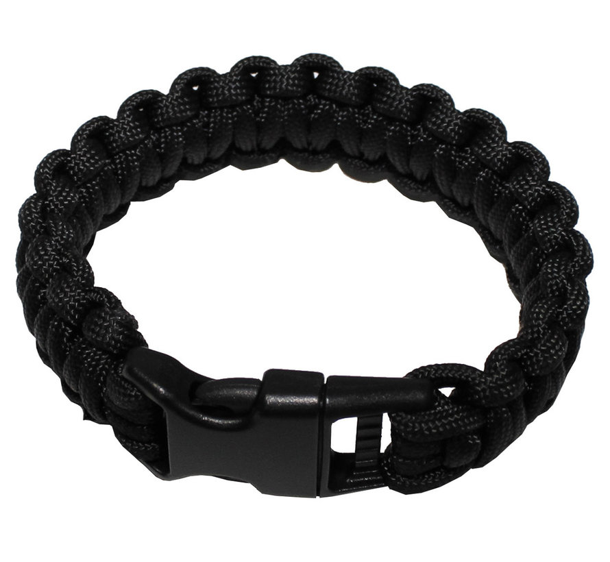 MFH - bracelet  -  "Parachute Cord"  -  Noir  -  Largeur approximative 2  -  3 cm