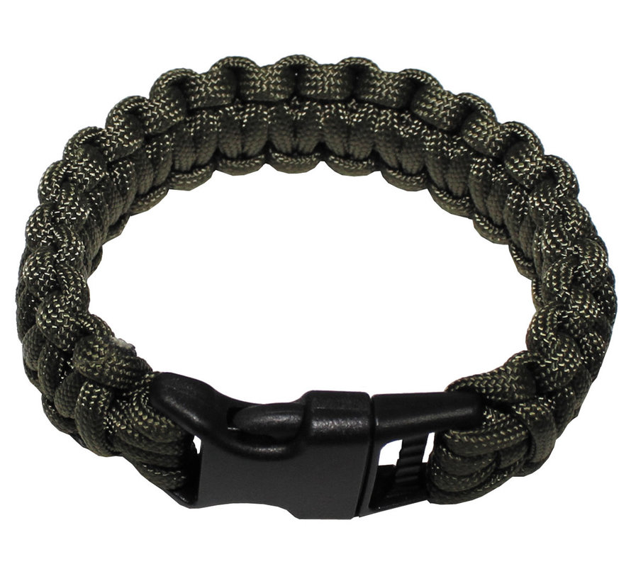 MFH - bracelet  -  "Parachute Cord"  -  Olive  -  Largeur approximative 2  -  3 cm