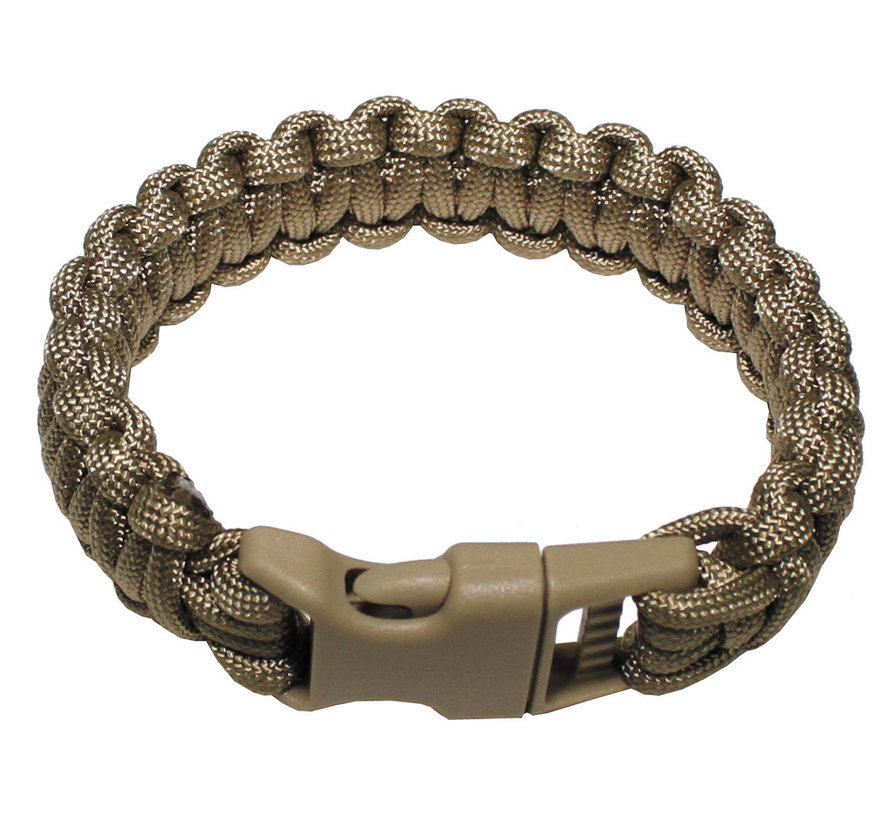 MFH - Armband -  "Parachute Cord" -  coyote tan -  Breite ca. 2 - 3 cm