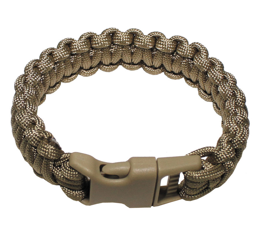 MFH - bracelet  -  "Parachute Cord"  -  bronzage coyote  -  Largeur approximative 2  -  3 cm