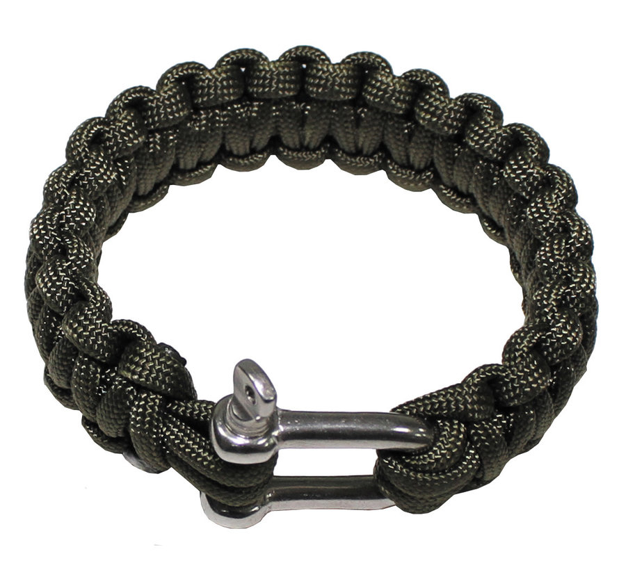 MFH - bracelet  -  "Parachute Cord"  -  Olive  -  Largeur approximative 2  -  3 cm