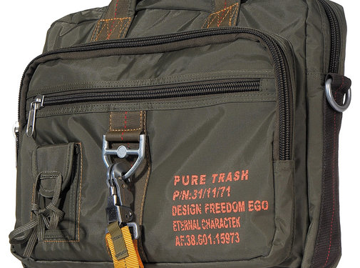 Pure Trash Pure Trash - Handtas - "PT" - Grote - Carabiner - OD groen