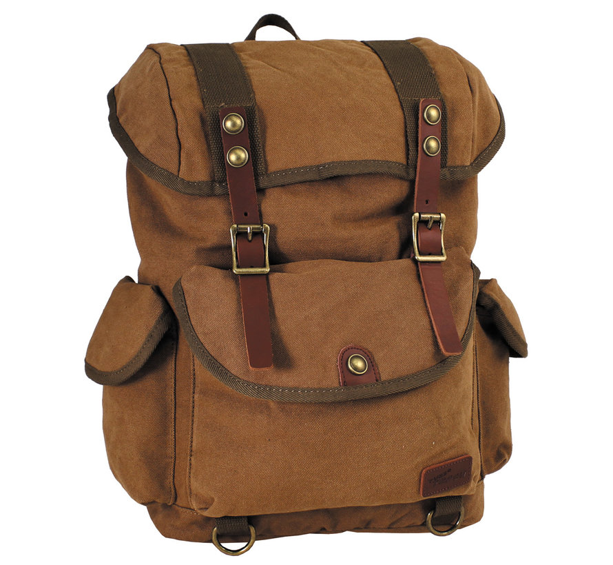 Pure Trash - Rucksack -  Canvas -  "PT" -  braun