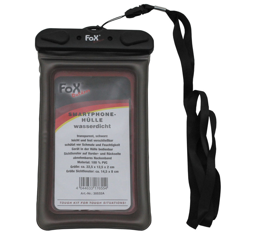Fox Outdoor - pochette Smartphone -  imperméable -  transparent -  noir
