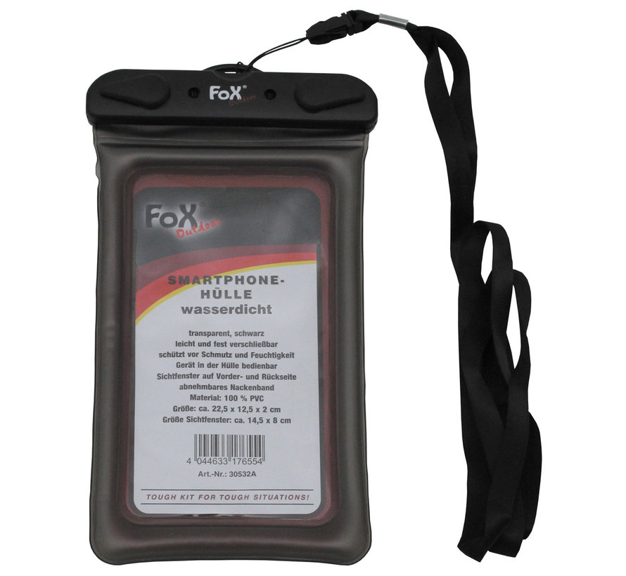 Fox Outdoor - Smartphone Hülle - wasserdicht - transparent - schwarz
