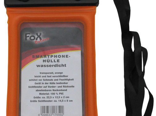 Fox Outdoor Fox Outdoor - Smartphone Tas  -  Waterdicht  -  Transparante  -  Oranje