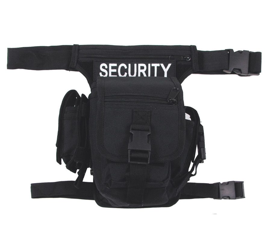 MFH - Sac banane -  "Security" -  noir -  fixation ceinture et jambes