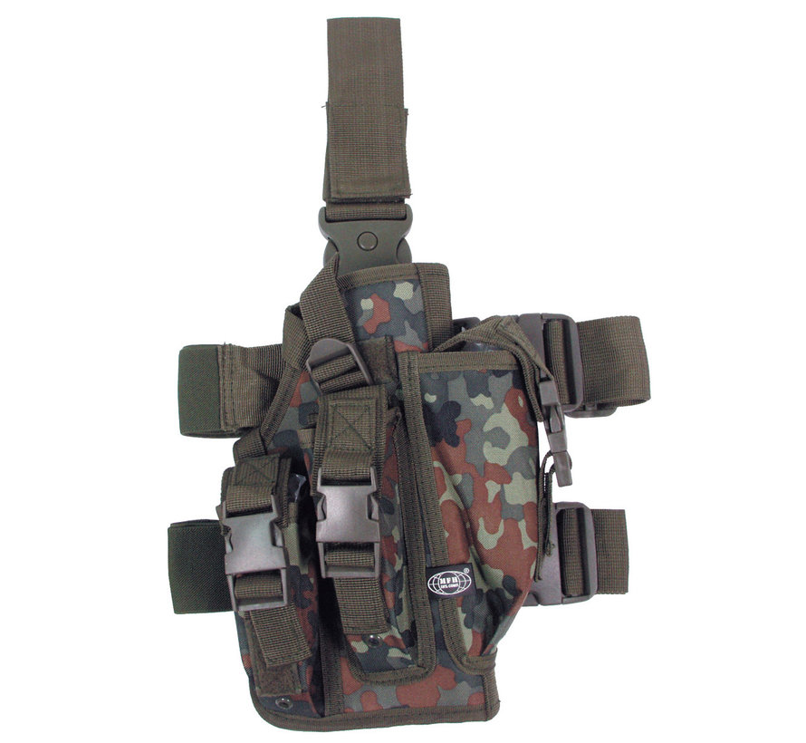 MFH - Holster -  BW camo -  fix. ceinture et cuisse -  droit