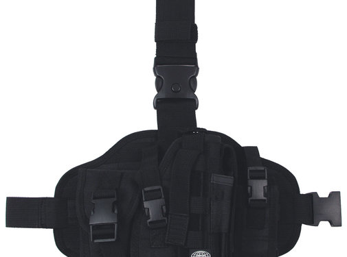 MFH MFH - Been Holster  -  "MOLLE"  -  Recht  -  Zwarte  -  met zakjes