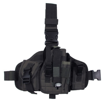 MFH MFH - Pistolenbeinholster - "MOLLE" - rechts - oliv - mit Taschen