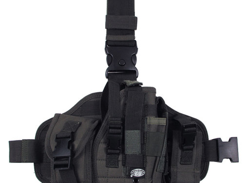 MFH MFH - Been Holster  -  "MOLLE"  -  Recht  -  OD groen  -  met zakjes