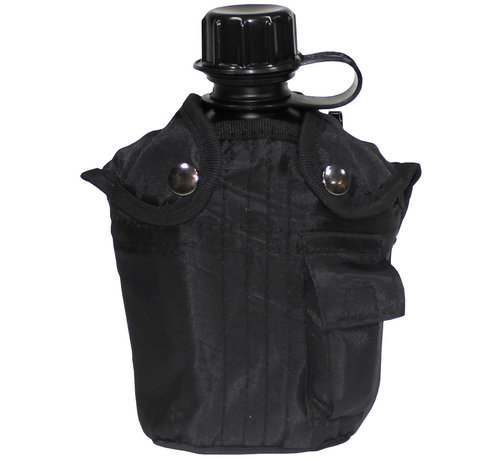 MFH MFH - US Plastikfeldflasche -  1 l -  Hülle -  schwarz -  BPA-frei