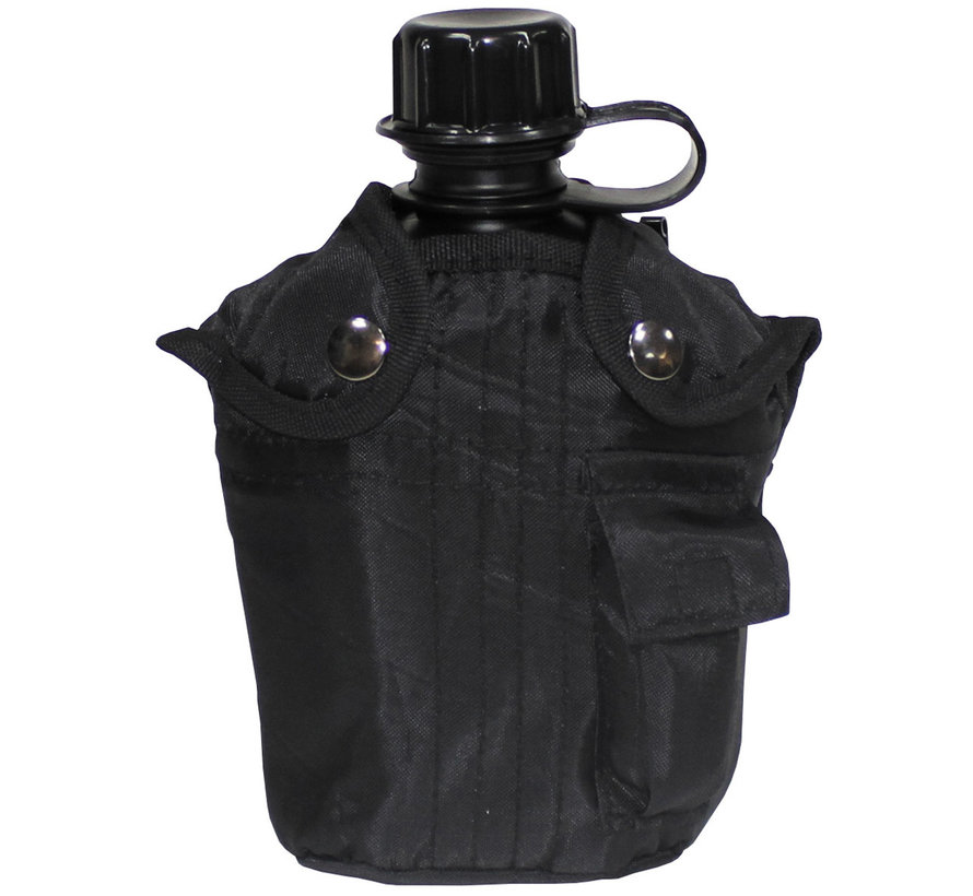 MFH - US Plastikfeldflasche -  1 l -  Hülle -  schwarz -  BPA-frei
