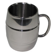 MFH MFH - Roestvrij dubbelwandige stalen mok van  450 ml type "Barrel"