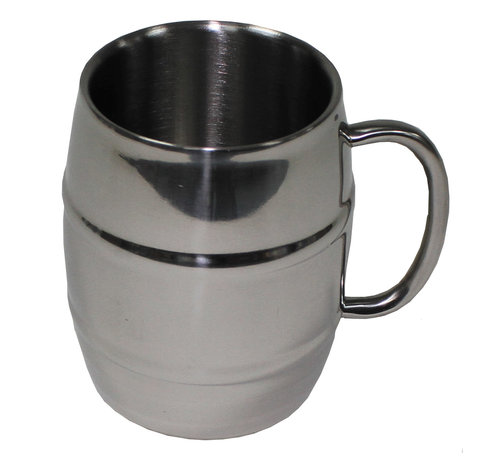 MFH MFH - Roestvrij dubbelwandige stalen mok van  450 ml type "Barrel"