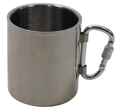 Fox Outdoor  Fox Outdoor - Cup  -  Rvs  -  Carabiner  -  dubbelwandig  -  ca. 300 ml