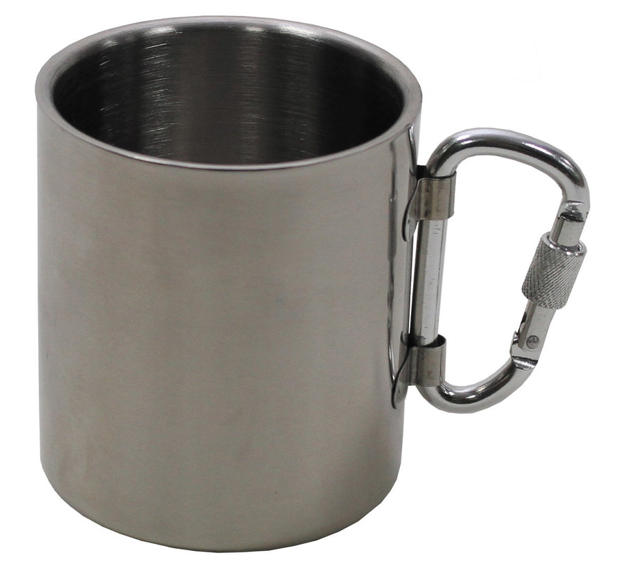 Fox Outdoor - Cup  -  Rvs  -  Carabiner  -  dubbelwandig  -  ca. 300 ml