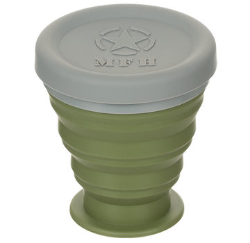 MFH MFH - Vouwbeker  -  met deksel  -  Silicone  -  OD groen  -  200 ml