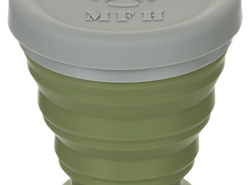 MFH MFH - Gobelet pliable -  avec couvercle -   Silicone -  vert OD -  200 ml