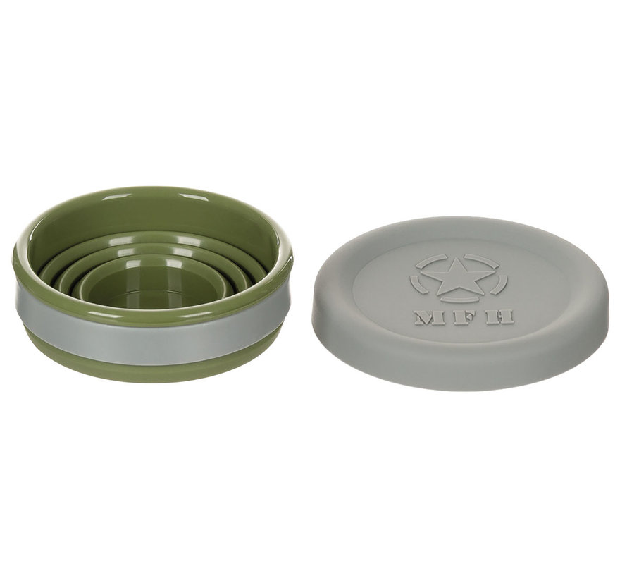 MFH - Vouwbeker  -  met deksel  -  Silicone  -  OD groen  -  200 ml