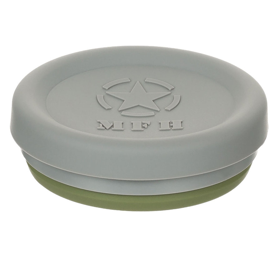 MFH - Vouwbeker  -  met deksel  -  Silicone  -  OD groen  -  200 ml
