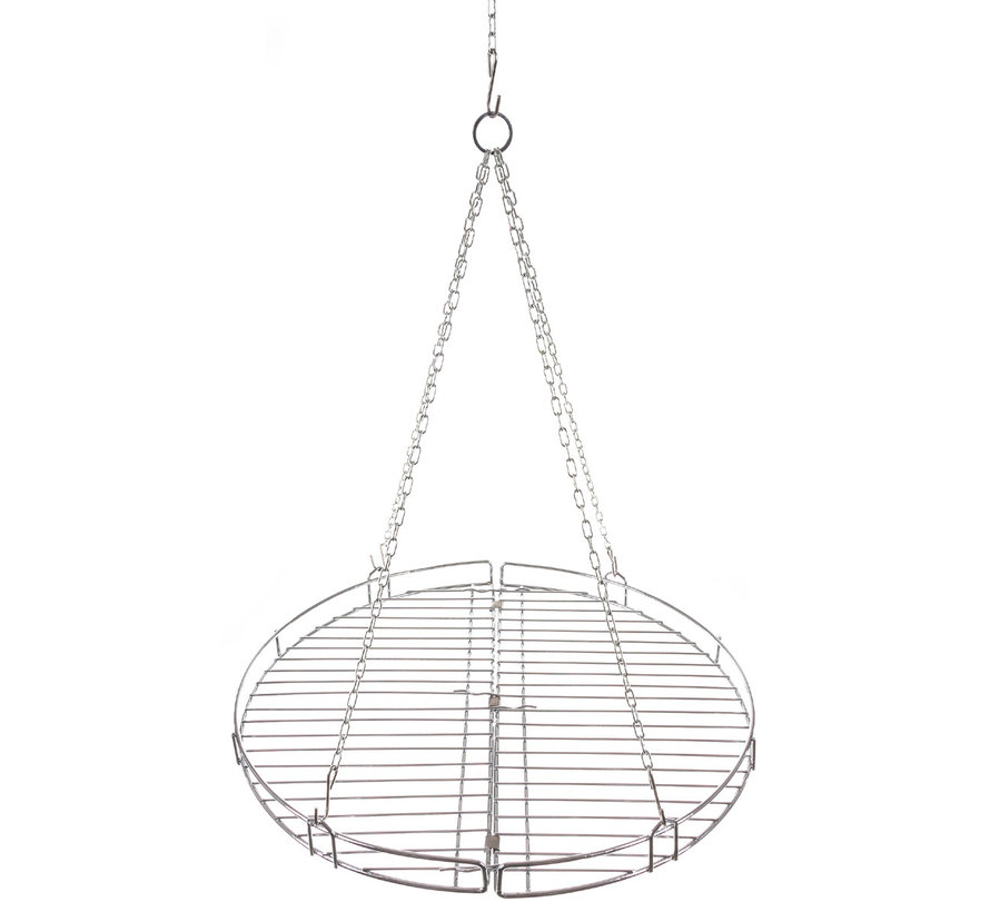 Fox Outdoor - grille -  rond -  avec chaîne -  pliable -  acier -  ca. 46 - 8 cm