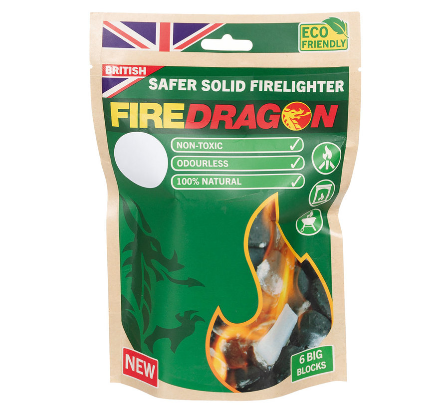 Max Fuchs - FIREDRAGON Veiliger Solid Firelighter  -  162 g (6 blokken à 27 g)