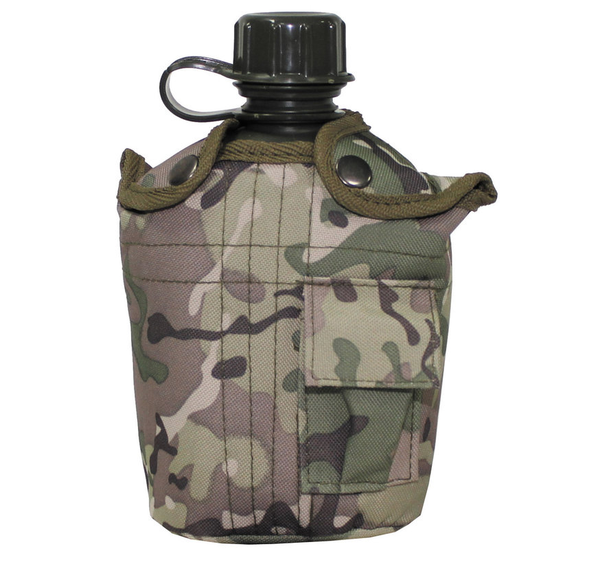 MFH - Gourde plastique US -  1 l -  avec housse -  operation camo