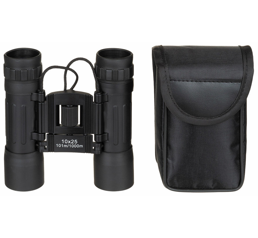 MFH - Fernglas -  faltbar -  10 x 25 -  schwarz -  Ruby Linse