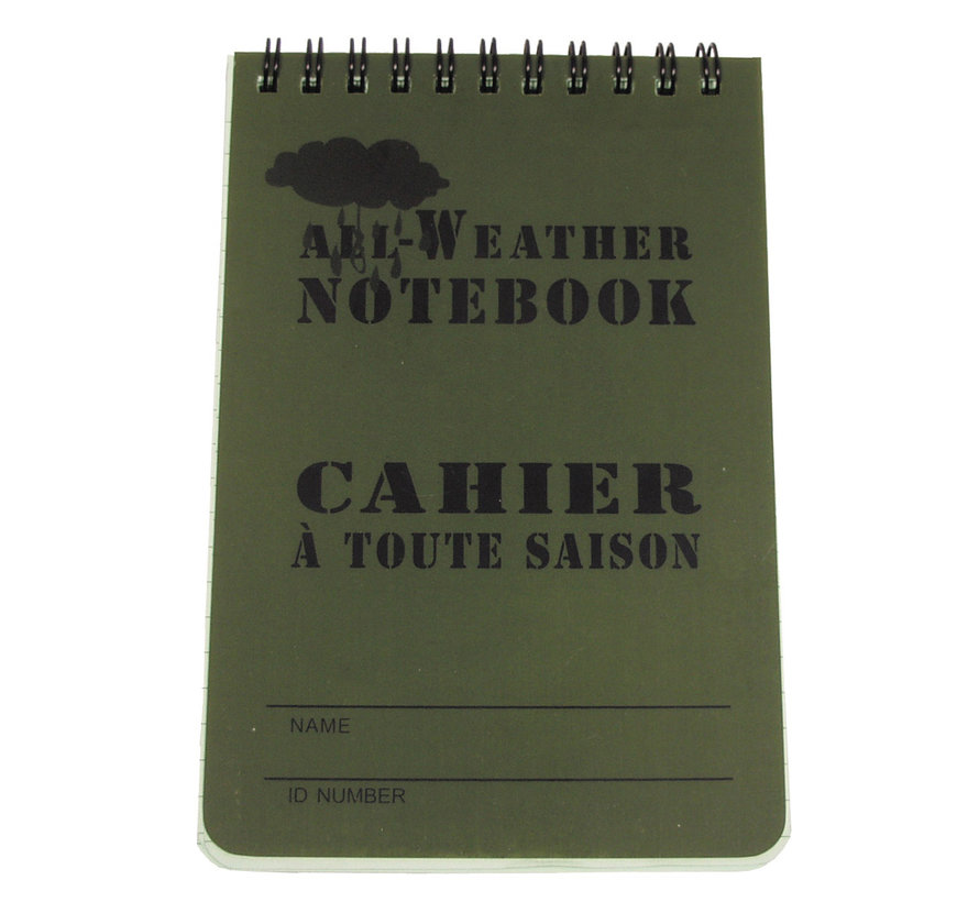 MFH - Notebook  -  Waterdicht  -  Klein  -  spiraalbinding  -  ca. 10 x 15 cm