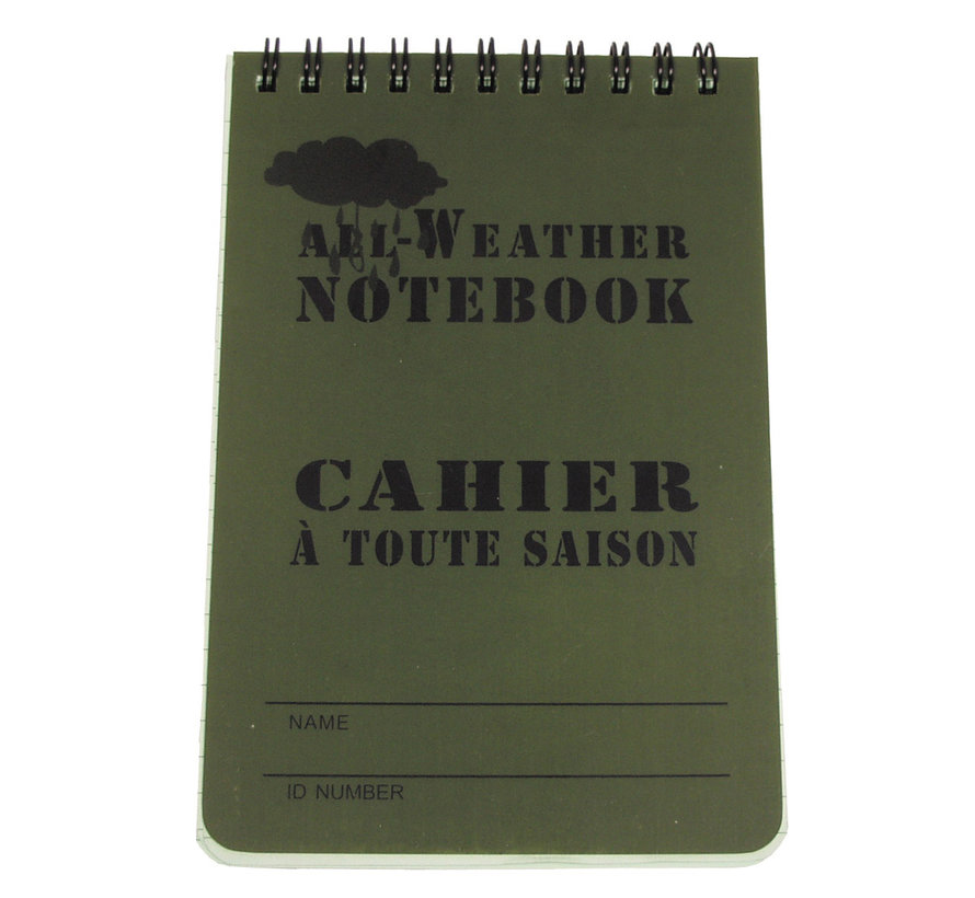 MFH - cahier étanche -  ca. 10 x 15 cm