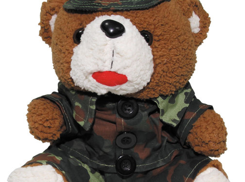 MFH MFH - Ours en Peluche -  avec costume et casquette -  BW camo -  ca. 28 cm