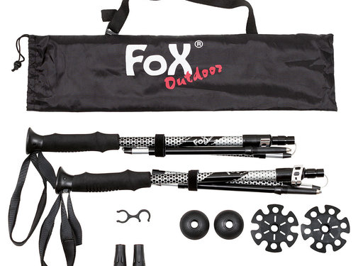 Fox Outdoor Fox Outdoor - Bâtons de trekking en alu  -  "Haidel"  -  pliant  -  Poignée en mousse