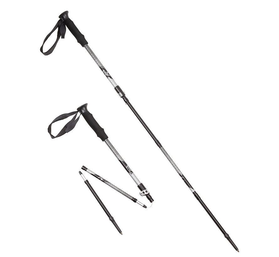 Fox Outdoor - Aluminium Trekking wandelstokken  -  "Haidel"  -  Opvouwbaar  -  schuimgreep