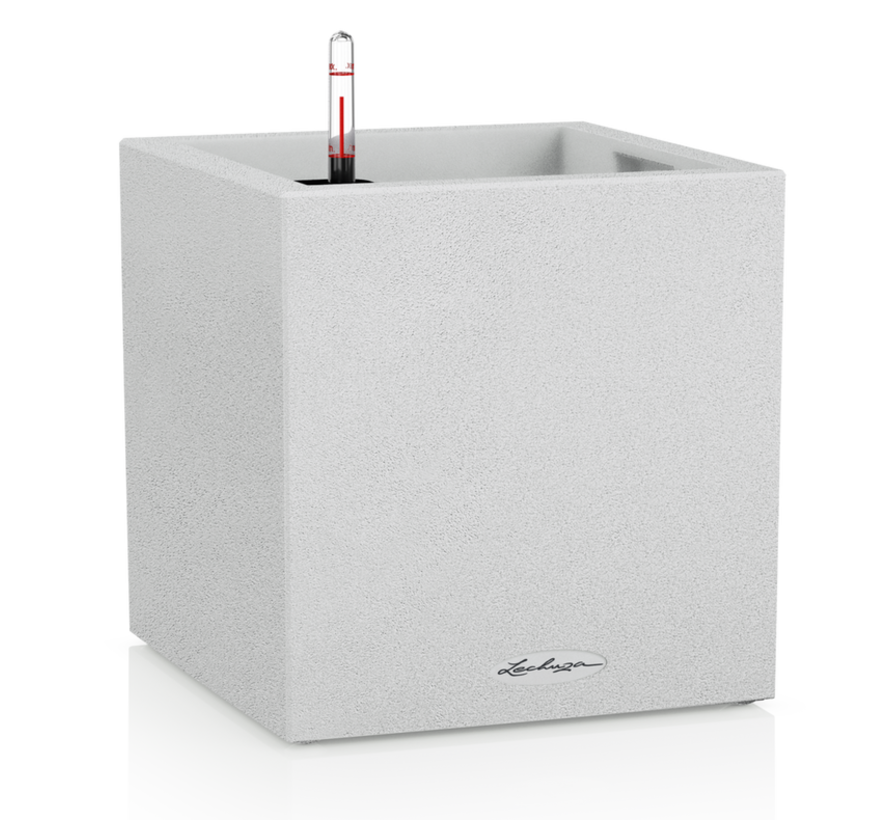 Lechuza - planteur CANTO STONE Low 40 quartz blanc ALL-IN-ONE set