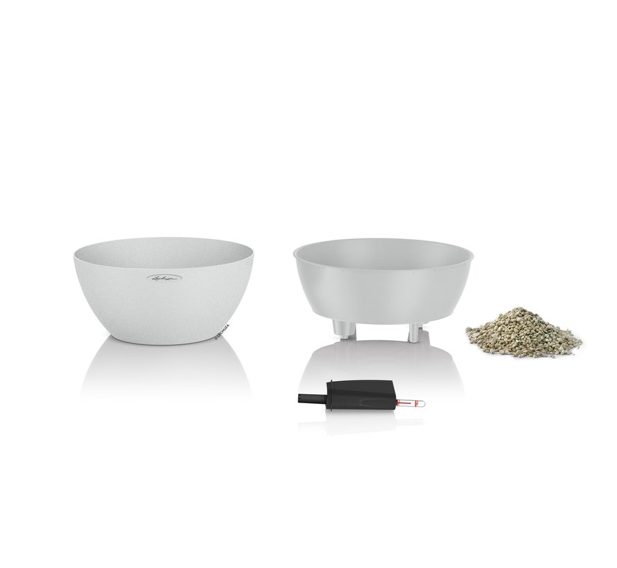 Lechuza - planteur CUBETO STONE 30 quartz blanc set ALL-IN-ONE set