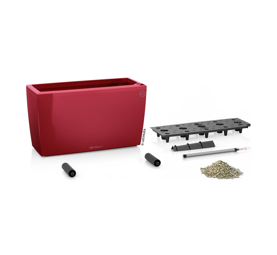 Lechuza - plantenbak CARARO PREMIUM  Scharakenrood hoogglans ALL-IN-ONE set - Tweede keus