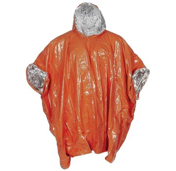 MFH Poncho de pluie d'urgence orange. Recouvert d'un côté d'aluminium.