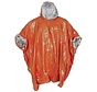 Oranje regenponcho voor noodgevallen. Eenzijdig gecoat met aluminium.