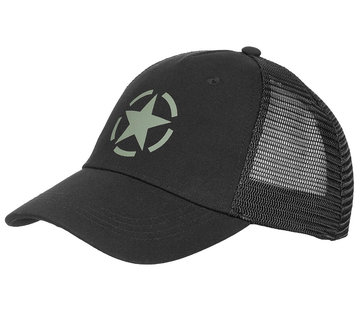 MFH Casquette unisexe noire « Trucker ». Casquette robuste et sportive avec fermeture à pression réglable.